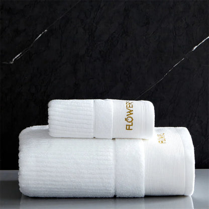 Cotton Towel Set – Soft, Absorbent, Embroidered, Thickened