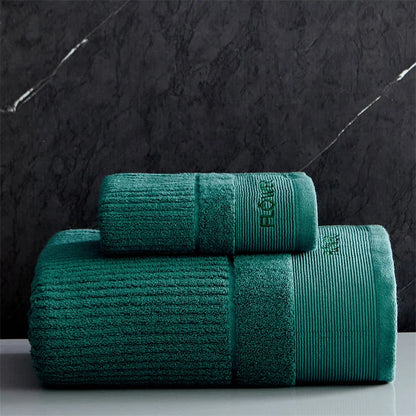 Cotton Towel Set – Soft, Absorbent, Embroidered, Thickened